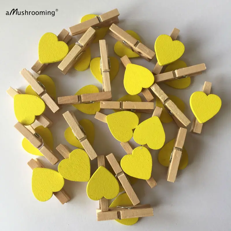Yellow Heart 3cm / 25pcs Mini Wooden Pegs bag closure Scrapbooking Craft LOVE Clips Pegs Wedding Favour Party Garland Decoration
Yellow Heart 3cm / 25pcs Mini Wooden Pegs bag closure Scrapbooking Craft LOVE Clips Pegs Wedding Favour Party Garland Decoration