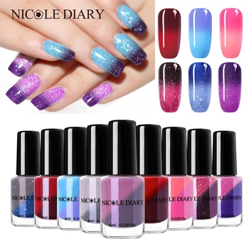 NICOLE DIARY Thermal Nail Polish Glitter Temperature Color Changing Water-based Varnish Shinny Shimmer Nail varnish
NICOLE DIARY Thermal Nail Polish Glitter Temperature Color Changing Water-based Varnish Shinny Shimmer Nail varnish