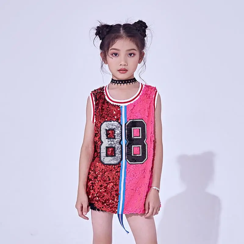 New Children Hip Hop Dance Costumes Kids Sequin Vest Top Girls Modern Jazz Street Dancing Clothes Stage Performance Dress Wear
New Children Hip Hop Dance Costumes Kids Sequin Vest Top Girls Modern Jazz Street Dancing Clothes Stage Performance Dress Wear
