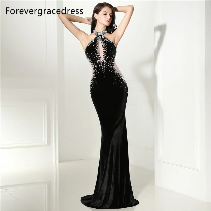 Forevergracedress Sexy Halter Neck Prom Dress Unique Black Beaded Crystals Long Backless Formal Party Gown Plus Size Custom Made
Forevergracedress Sexy Halter Neck Prom Dress Unique Black Beaded Crystals Long Backless Formal Party Gown Plus Size Custom Made