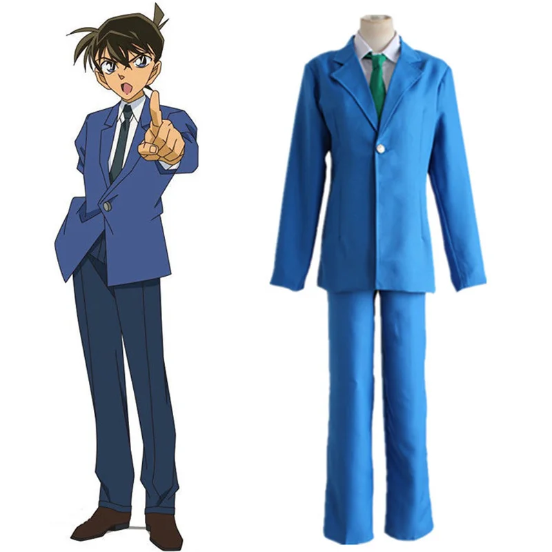 Detective Conan Cosplay Kudou Shinichi Jimmy Kudo Mouri Ran Rachel Moore Blue School Uniform Suit Halloween Party Wear
Detective Conan Cosplay Kudou Shinichi Jimmy Kudo Mouri Ran Rachel Moore Blue School Uniform Suit Halloween Party Wear