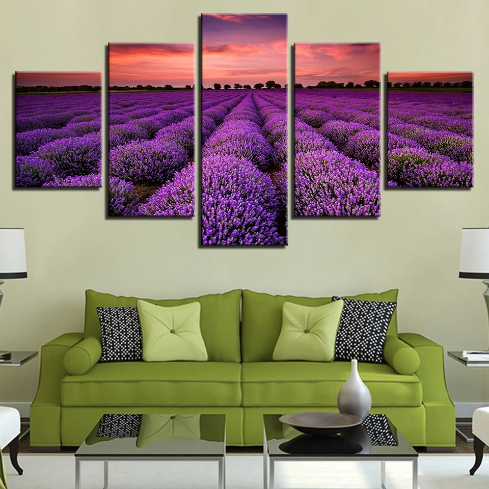 Canvas HD Prints Poster Home Decor Frame 5 Pieces Purple Lavender Fields Sunset Landscape Painting Living Room Wall Art Pictures
Canvas HD Prints Poster Home Decor Frame 5 Pieces Purple Lavender Fields Sunset Landscape Painting Living Room Wall Art Pictures