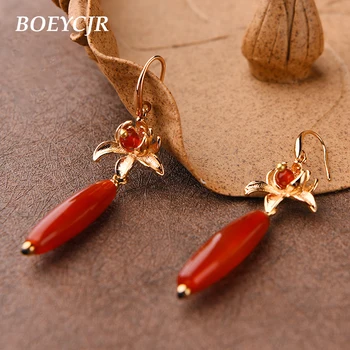 BOEYCJR Ethnic Vintage Gold Color Flower Red Stone Bead Dangle Earrings Fashion Jewelry Drop Flower Earrings For Women
BOEYCJR Ethnic Vintage Gold Color Flower Red Stone Bead Dangle Earrings Fashion Jewelry Drop Flower Earrings For Women
