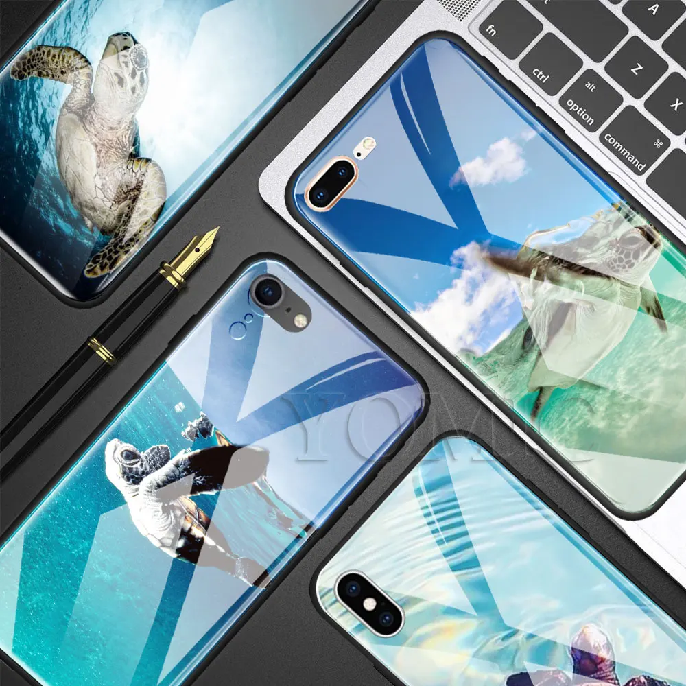 Tempered Glass Phone Case for iPhone X XR XS MAX 7 8 Plus 6 6s Plus Cover Sea turtle cute Luxury Case
Tempered Glass Phone Case for iPhone X XR XS MAX 7 8 Plus 6 6s Plus Cover Sea turtle cute Luxury Case