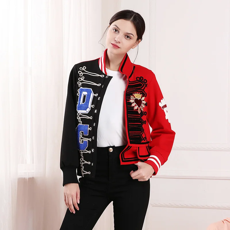 women's winter jacket 2018 Runway Letter Embroidery Bomber Baseball jackets Women Red Cotton Padded coat warm casaco feminino
women's winter jacket 2018 Runway Letter Embroidery Bomber Baseball jackets Women Red Cotton Padded coat warm casaco feminino