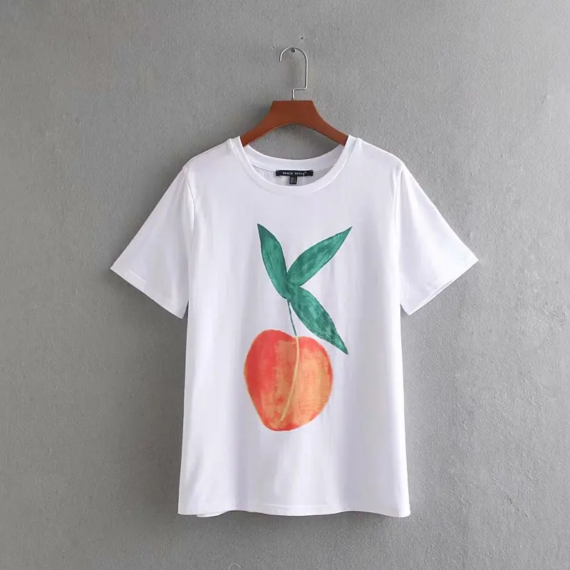 New Women fashion fruit print casual slim T-shirt female short sleeve knitting white T shirt summer leisure tops T258
New Women fashion fruit print casual slim T-shirt female short sleeve knitting white T shirt summer leisure tops T258