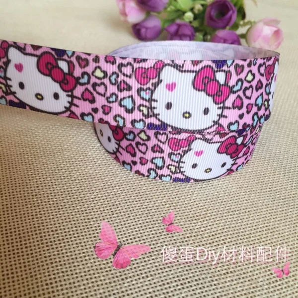 1 "25MM new sales 10yard Leopard helle kitty cartoon printed rib ribbon Diy hair accessories material
1 "25MM new sales 10yard Leopard helle kitty cartoon printed rib ribbon Diy hair accessories material