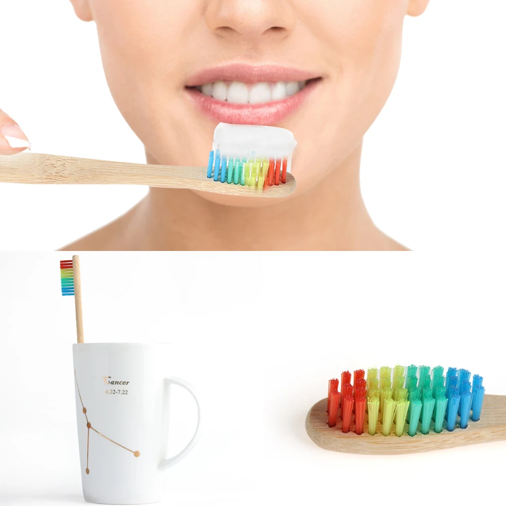 1PC Colorful Head Soft Bristle Bamboo Toothbrush Environment Wooden Rainbow Bamboo Toothbrushes Tooth Cleaning Oral Caring
1PC Colorful Head Soft Bristle Bamboo Toothbrush Environment Wooden Rainbow Bamboo Toothbrushes Tooth Cleaning Oral Caring