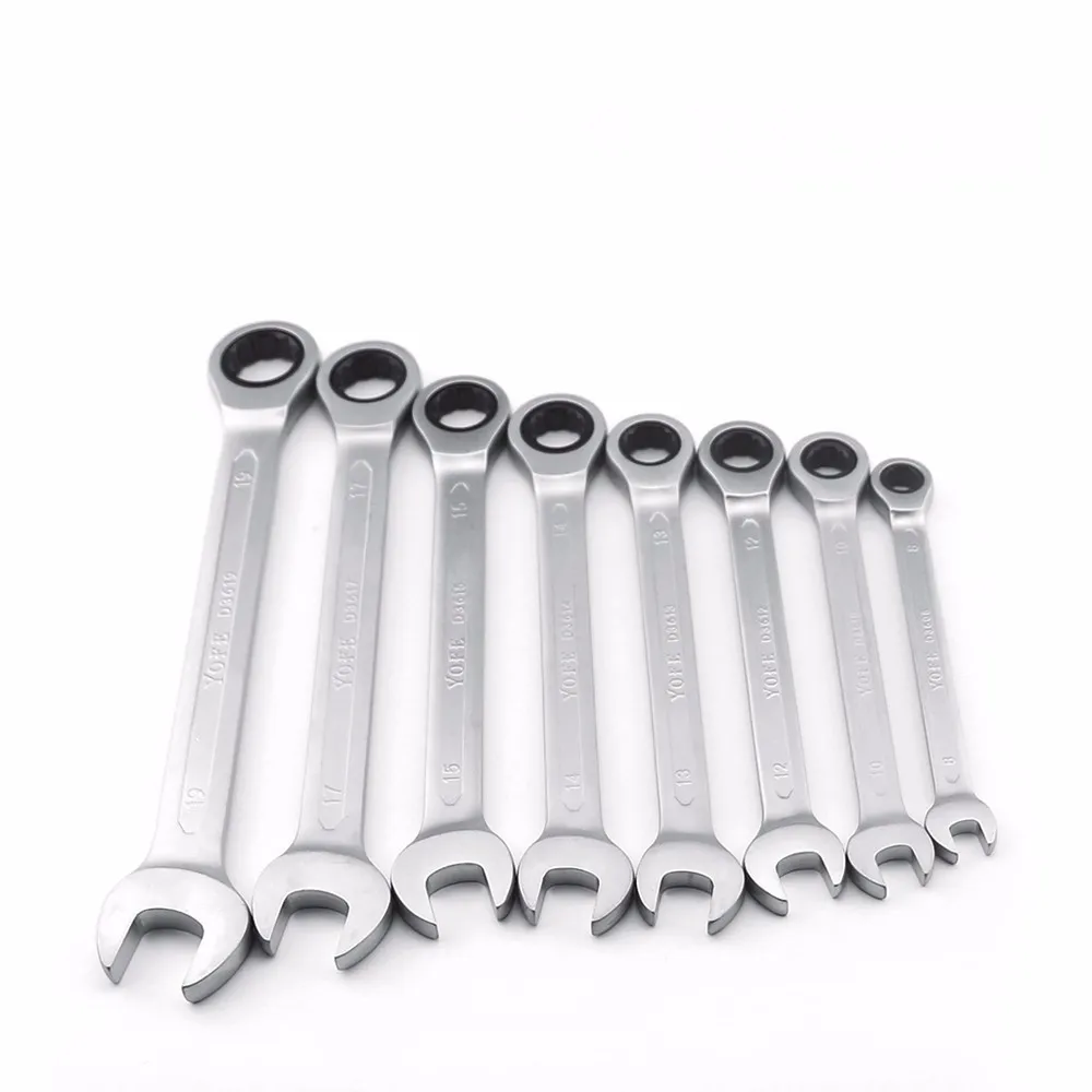 Фото 8Pcs/Set Ratchet Wrench Set Tools For Car Repair 8-19mm Torque Spanner Keys Kit Llave de trinquete | Инструменты