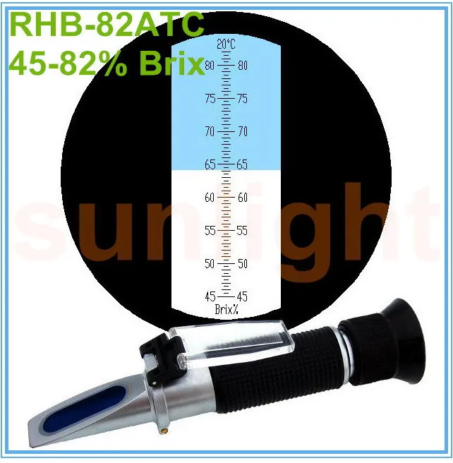 Wholesale 6pcs/lot RHB-82ATC Wide-range 45-82% Brix Refractometer with Hard Carrying Case
Wholesale 6pcs/lot RHB-82ATC Wide-range 45-82% Brix Refractometer with Hard Carrying Case