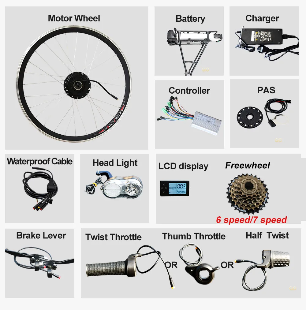 Flash Deal 20" 24" 26" 700C(28") Electric Bike Kit for 36V 500W Rear Motor Wheel ebike e bike Kit With Lithium Battery bicicleta electrica 4