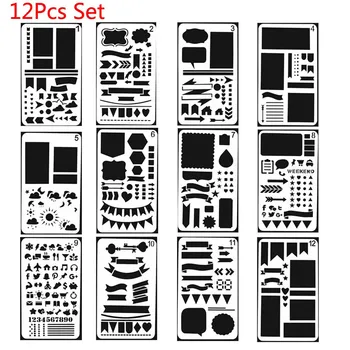 12pc 17.8x10.4cm Hollow Template Accessories Photo Album Decor Drawing Ruler Journal Set Handmade DIY Album Material Painting
12pc 17.8x10.4cm Hollow Template Accessories Photo Album Decor Drawing Ruler Journal Set Handmade DIY Album Material Painting