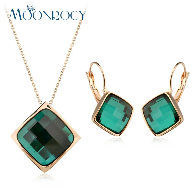 MOONROCY Free Shipping Square Shape Necklace and Earrings Rose Gold Color Austrian Blue Crystal Jewelry Set for Women Gift
MOONROCY Free Shipping Square Shape Necklace and Earrings Rose Gold Color Austrian Blue Crystal Jewelry Set for Women Gift