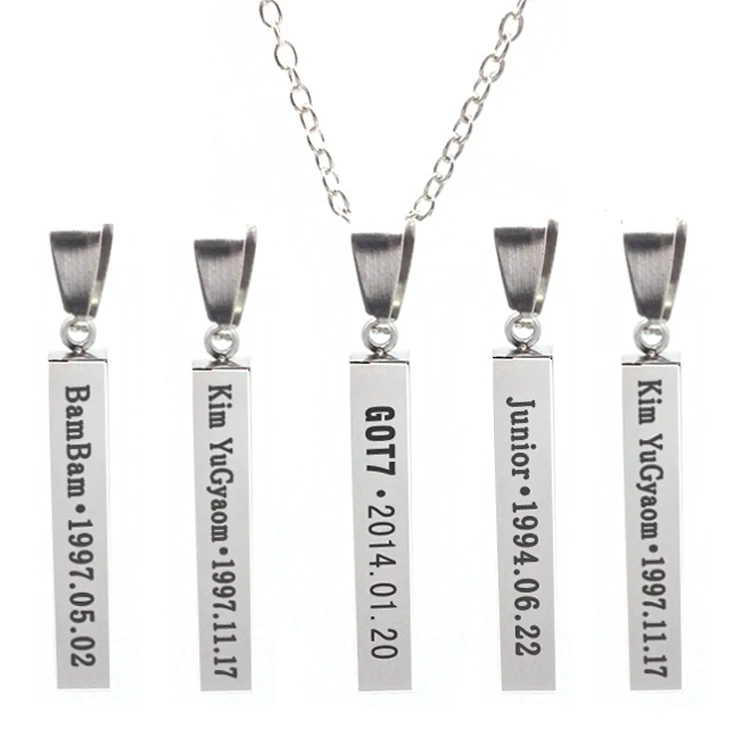 GOT 7 name bar member JB MARK Album stainless steel pendant necklace Fans Support Gift Toy Collection
GOT 7 name bar member JB MARK Album stainless steel pendant necklace Fans Support Gift Toy Collection