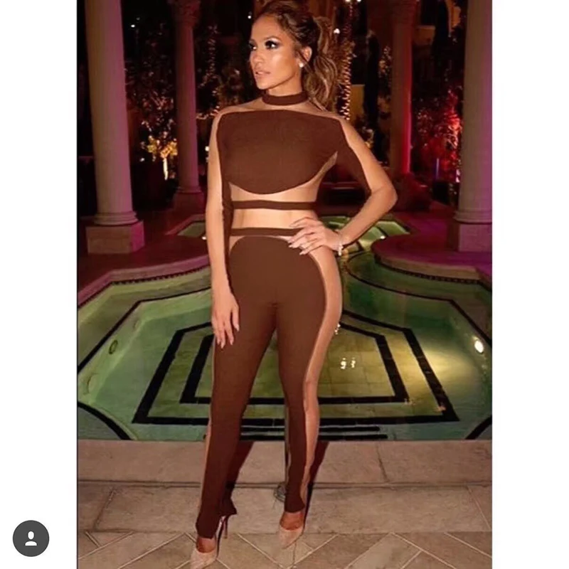 Sale HIGH QUALITY New 2018 Designer Runway Jumpsuit Women's Long Sleeve Perspective Gauze Patchwork Color Block Bodycon Jumpsuit
Sale HIGH QUALITY New 2018 Designer Runway Jumpsuit Women's Long Sleeve Perspective Gauze Patchwork Color Block Bodycon Jumpsuit