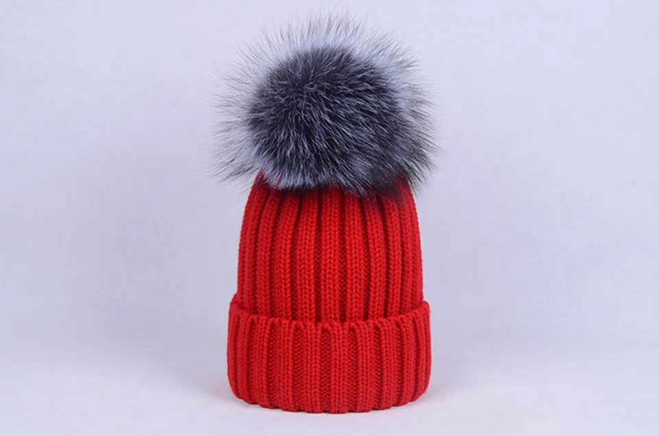 Luxurious 100% Real Silver Fox Fur Pompoms For Winter Hat 15cm Genuine Fur Pom For Bag Hats Cap Scarf Gloves (22)