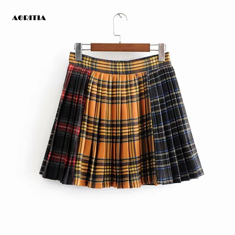 2018 Women Autumn Winter Patchwork Plaid Skirts Womens Mini Skirt Skater Skirt Jupe Harajuku
2018 Women Autumn Winter Patchwork Plaid Skirts Womens Mini Skirt Skater Skirt Jupe Harajuku