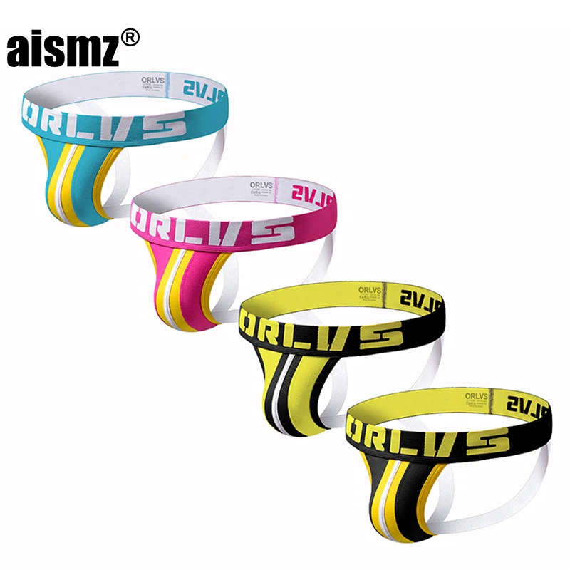 Aismz 2019 гей бандаж 4 шт./лот нижнее белье хлопковые трусики стринги для мужчин