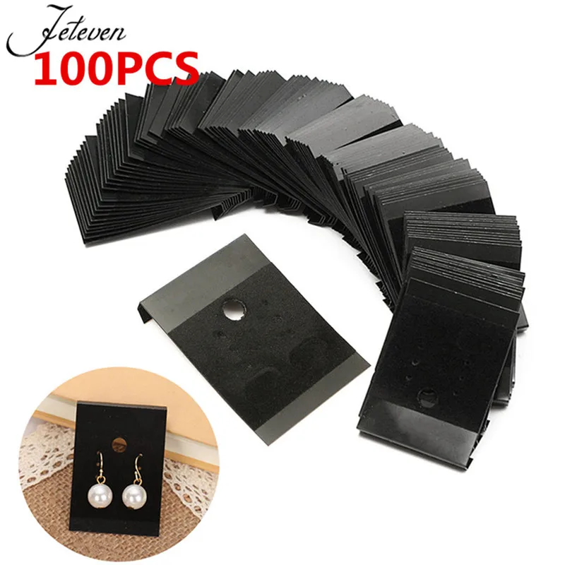 100Pcs Plastic Jewelry Holder Cards Three Holes Design Earring Ear Studs Jewelry Display Hang Cards Jewellery Displaying Parts
100Pcs Plastic Jewelry Holder Cards Three Holes Design Earring Ear Studs Jewelry Display Hang Cards Jewellery Displaying Parts