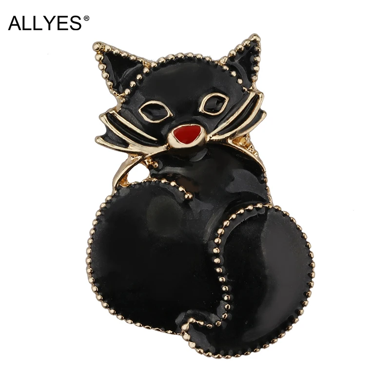 ALLYES Cute Black Cat Brooches For Women Girls Scarf Collar Pin Vintage Large Metal Enamel Animal Brooch Female Jewelry Gift
ALLYES Cute Black Cat Brooches For Women Girls Scarf Collar Pin Vintage Large Metal Enamel Animal Brooch Female Jewelry Gift