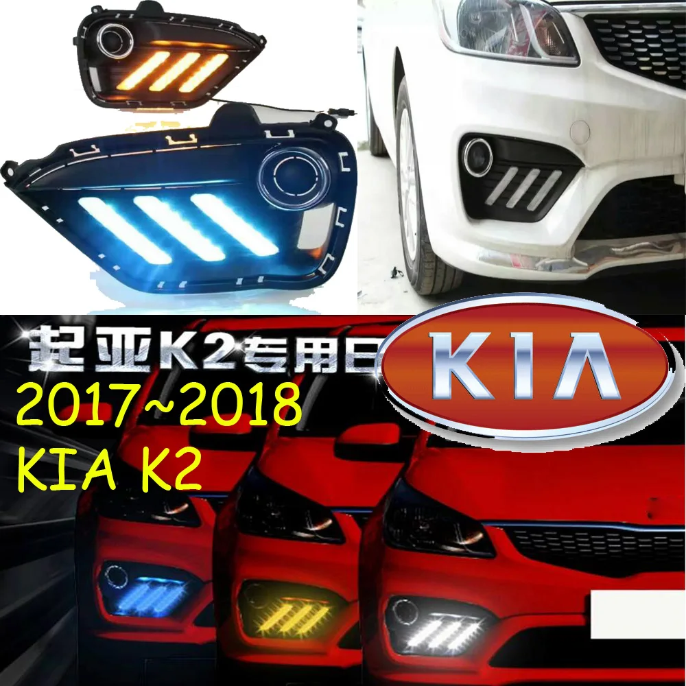 

car bumper rio headlight for KIA K2 daytime light 2017~2018y DRL car accessories LED headlamp for KIA K2 fog light