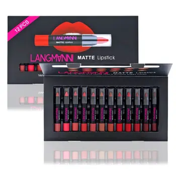 Nude Make Up Set langmanni 12Pcs/Kit Matte Cloors Lipstick Kits Lips Makeup Waterproof Nutritious Velvet Lip Stick Tint
Nude Make Up Set langmanni 12Pcs/Kit Matte Cloors Lipstick Kits Lips Makeup Waterproof Nutritious Velvet Lip Stick Tint