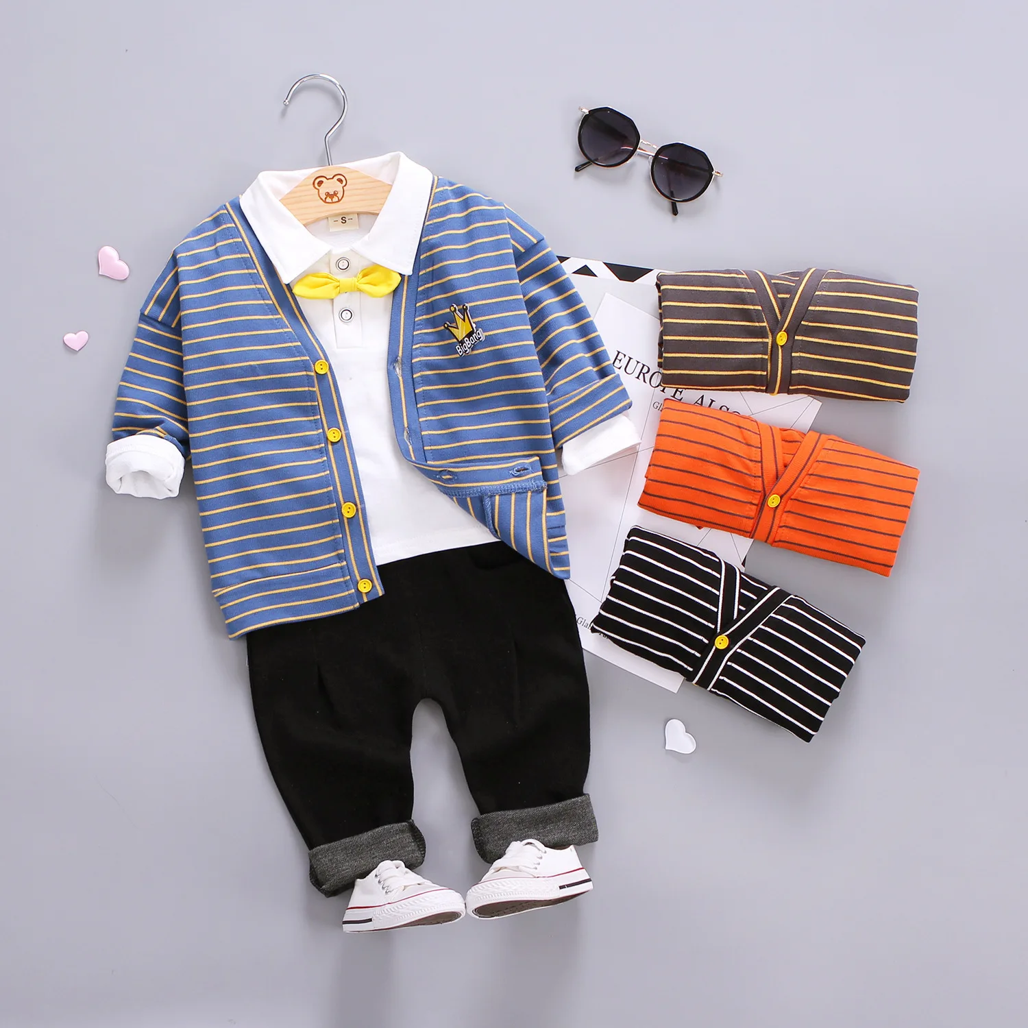 Kids Fashion Spring Autumn 3pcs Little Boys Jentleman Long Sleeve T-shirt+coat+denim Pants 3pcs Children Boys Outfits
Kids Fashion Spring Autumn 3pcs Little Boys Jentleman Long Sleeve T-shirt+coat+denim Pants 3pcs Children Boys Outfits