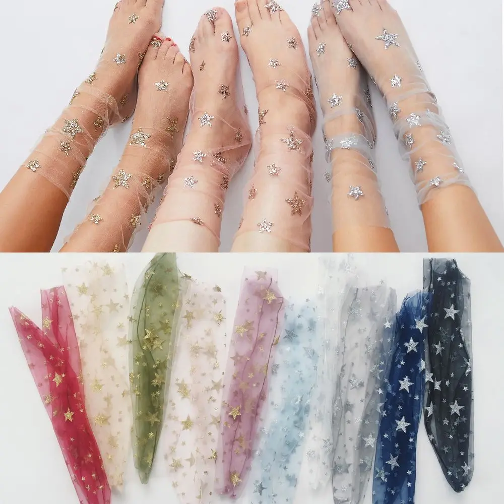 1PC Summer Silk Refreshing Sock Women Ruffle Fishnet Ankle High Glitter Hosiery Unique Creative Star Sequins Transparent Socks
1PC Summer Silk Refreshing Sock Women Ruffle Fishnet Ankle High Glitter Hosiery Unique Creative Star Sequins Transparent Socks