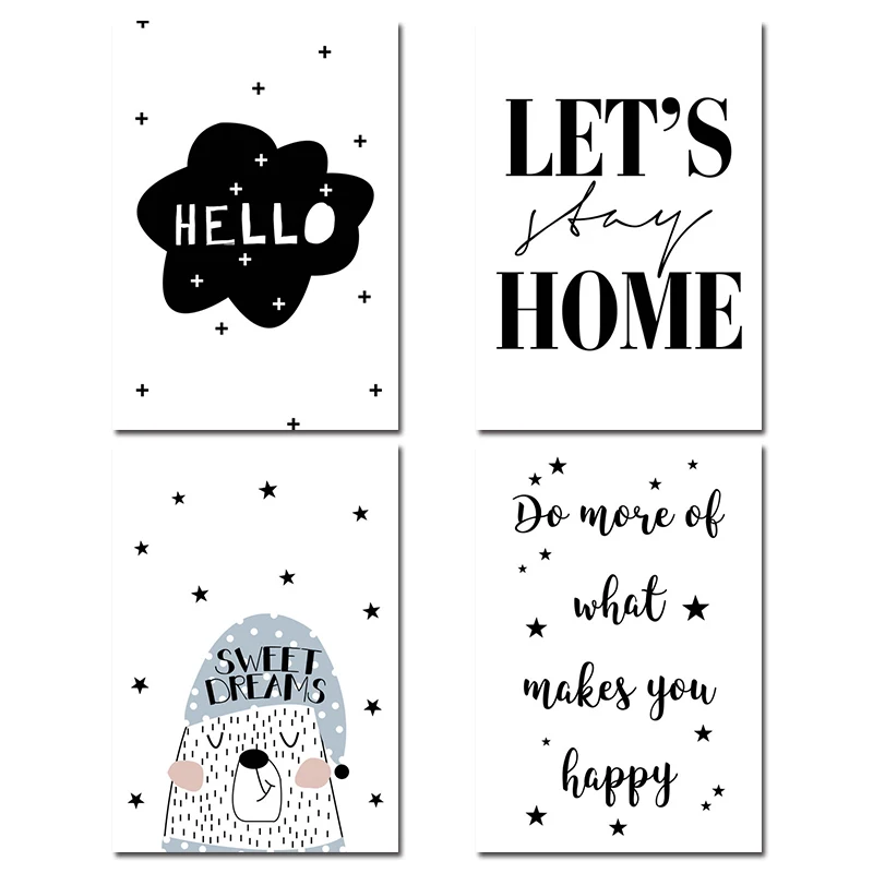 Cartoon-Bear-Animal-Wall-Art-Canvas-Nordic-Poster-Nursery-Quote-Prints-Painting-Wall-Picture-Baby-Children(9)