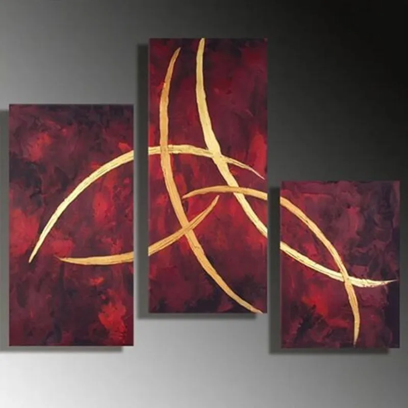 Hand-painted Modern Abstract Lines Red Oil Paintings on Canvas Handmade Arts 3 Panel Wall Painting Home Decorativos Art Pictures
Hand-painted Modern Abstract Lines Red Oil Paintings on Canvas Handmade Arts 3 Panel Wall Painting Home Decorativos Art Pictures