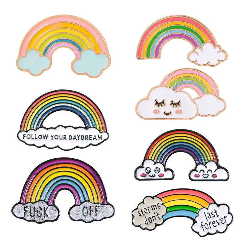 Rainbow and Clouds Enamel Pin Cartoon Rainbow Brooches Collection Fashion Metal Brooch Pins Badge Gifts for Women Men Children
Rainbow and Clouds Enamel Pin Cartoon Rainbow Brooches Collection Fashion Metal Brooch Pins Badge Gifts for Women Men Children