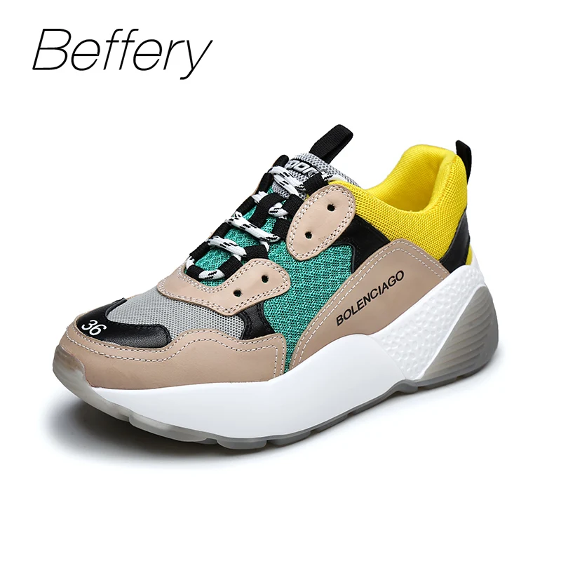Beffery/2018 г. новые женские кроссовки модная обувь на плоской платформе для женщин