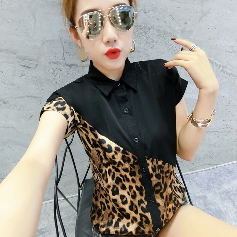 Sexy Loose Patchwork Leopard Print Blouse 2019 Summer Short Sleeve Polyester Irregularity Shirt Casual Tops Chemise Femme T95013
Sexy Loose Patchwork Leopard Print Blouse 2019 Summer Short Sleeve Polyester Irregularity Shirt Casual Tops Chemise Femme T95013