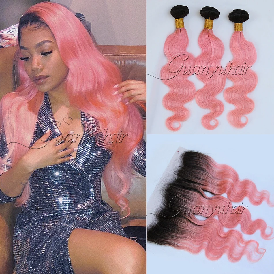 Guanyuhair #1B/Pink Ombre 3 Bundles With 13x4 Lace Frontal Closure Ear to Ear Peruvian Body Wave Remy Human Hair Weave
Guanyuhair #1B/Pink Ombre 3 Bundles With 13x4 Lace Frontal Closure Ear to Ear Peruvian Body Wave Remy Human Hair Weave