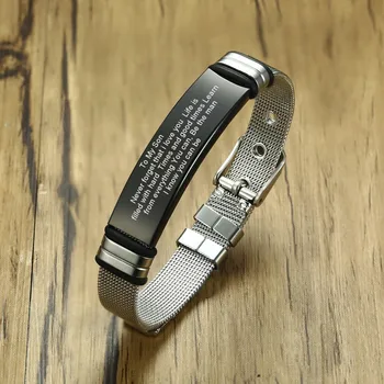 To My Son Never Forget That I Love You Boys Stainless Steel Sleek Mesh Bracelet Jewelry Gift Adjustable Size
To My Son Never Forget That I Love You Boys Stainless Steel Sleek Mesh Bracelet Jewelry Gift Adjustable Size