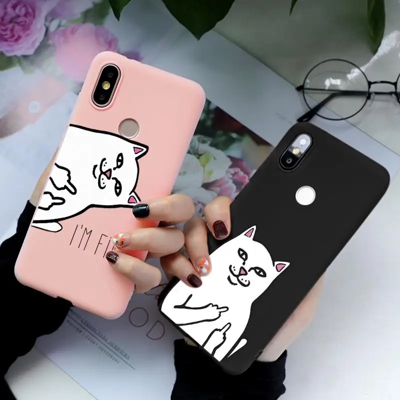Funny Cat Coque For Xiaomi Redmi 7 5 Plus 5A 6 Pro 6A Fundas Candy Color Cover For Xiaomi Mi 9T Pro 9 SE A1 A2 8 Lite Matte Case
Funny Cat Coque For Xiaomi Redmi 7 5 Plus 5A 6 Pro 6A Fundas Candy Color Cover For Xiaomi Mi 9T Pro 9 SE A1 A2 8 Lite Matte Case