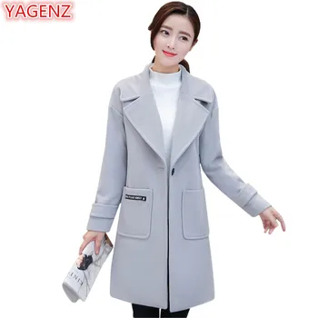 YAGENZ Women Woolen Coat Leisure Long Section Autumn Winter New Women Clothing Fashion Student Slim Long Sleeves Woolen Coat 508
YAGENZ Women Woolen Coat Leisure Long Section Autumn Winter New Women Clothing Fashion Student Slim Long Sleeves Woolen Coat 508