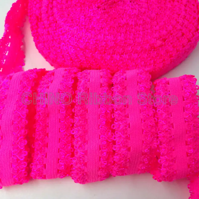 7/8" 10Y Neon Pink Frilly Edge Lace Ribbon Stretchy Picot Trim Fold Over Elastic for Baby Headband Bracelet Hair Accessories
7/8" 10Y Neon Pink Frilly Edge Lace Ribbon Stretchy Picot Trim Fold Over Elastic for Baby Headband Bracelet Hair Accessories
