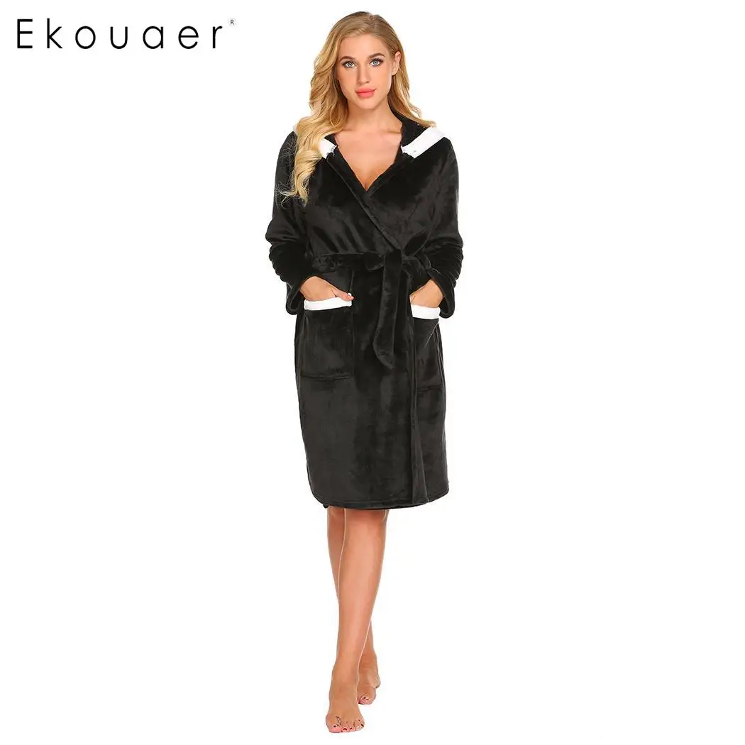 Ekouaer Winter Robe Women Bathrobe Sleewea Hooded Pockets Long Belt Kimono Robes Female Nightwear Dressing Gown Spa Robes
Ekouaer Winter Robe Women Bathrobe Sleewea Hooded Pockets Long Belt Kimono Robes Female Nightwear Dressing Gown Spa Robes