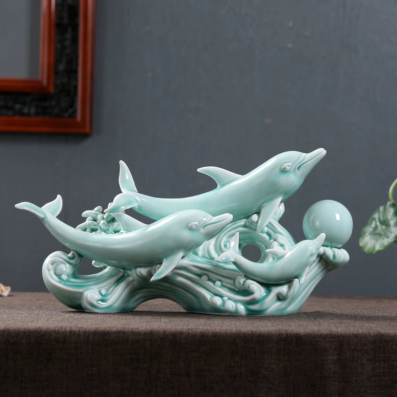 Ceramic Dolphin Nuclear Family Sculpture Decorative Porcelain Marine Animal Statue Chinaware Ornament Gift and Craft Accessories
Ceramic Dolphin Nuclear Family Sculpture Decorative Porcelain Marine Animal Statue Chinaware Ornament Gift and Craft Accessories