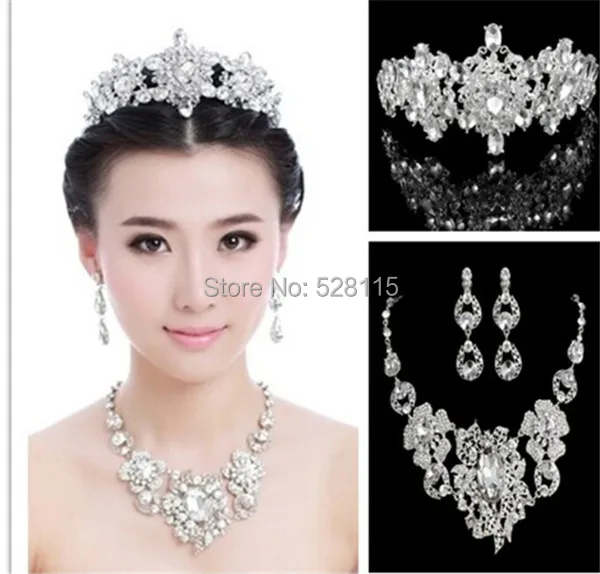 1set/lot Charming! Gorgeous crystal wedding necklace earrings sets rhinestone wedding accessories bridal crown tiara jewelry set
1set/lot Charming! Gorgeous crystal wedding necklace earrings sets rhinestone wedding accessories bridal crown tiara jewelry set