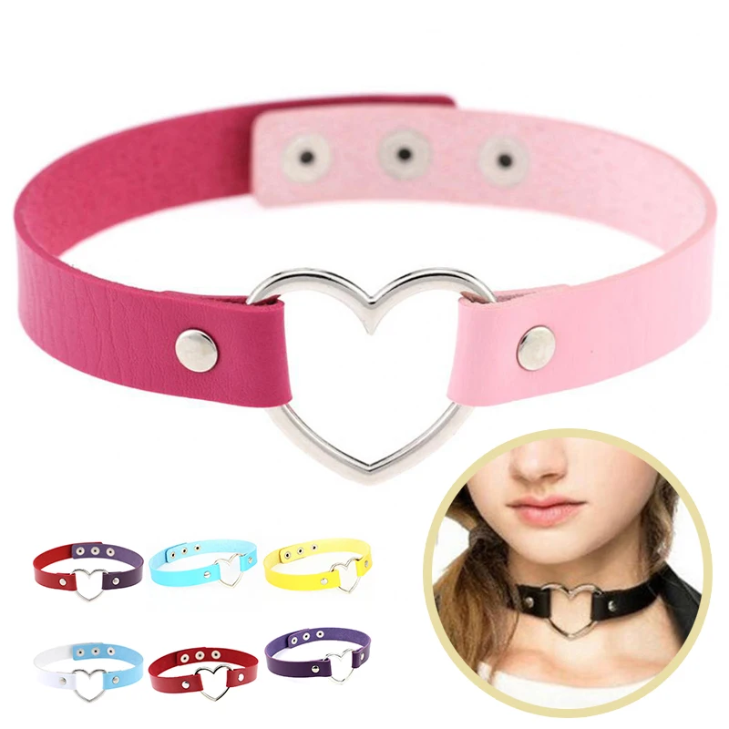 Cool Punk Necklace PU Leather Neckband Love Heart Shaped Collar Choker Necklaces Women's Fashion Charming Party Jewelry Gift
Cool Punk Necklace PU Leather Neckband Love Heart Shaped Collar Choker Necklaces Women's Fashion Charming Party Jewelry Gift