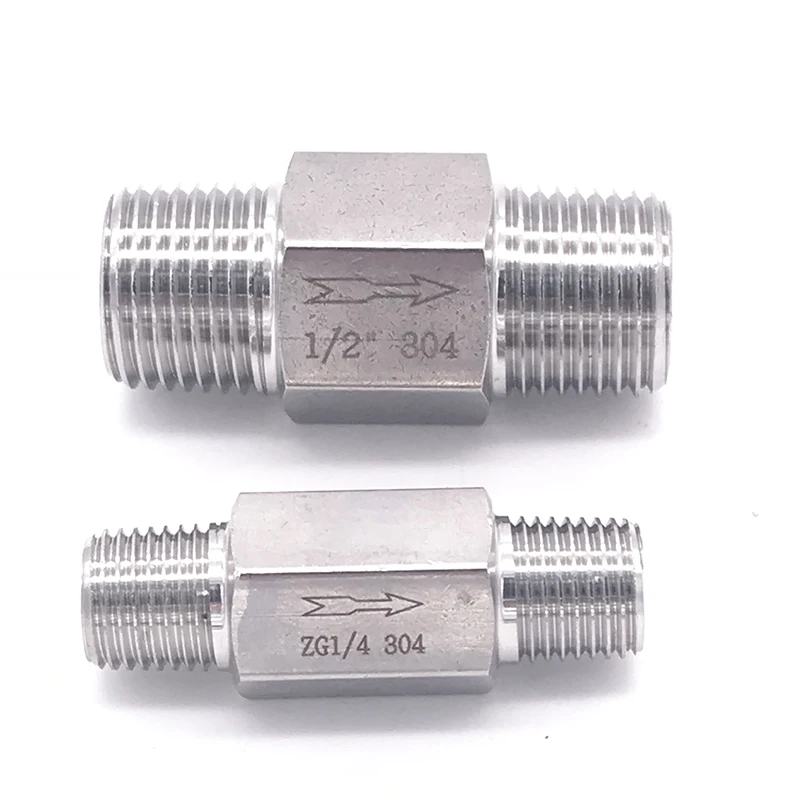 GOGO male thread Check valve ZG 1/4" 3/8" 1/2" stainless steel 304 acid-proof Pneumatic hydraulic one-way Single check valve
GOGO male thread Check valve ZG 1/4" 3/8" 1/2" stainless steel 304 acid-proof Pneumatic hydraulic one-way Single check valve