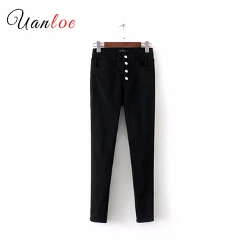 Women Basic Black Denim Jeans High Waist Button Fly Ankle Length Pencil Pants Female Regular Casual Brand Trousers
Women Basic Black Denim Jeans High Waist Button Fly Ankle Length Pencil Pants Female Regular Casual Brand Trousers