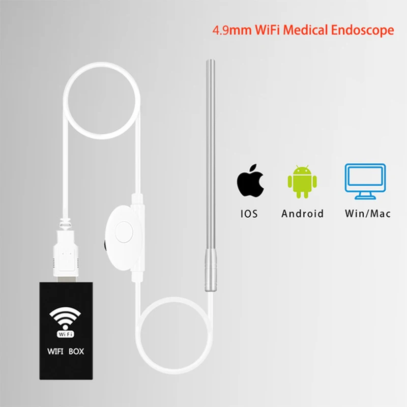 4.9mm Wireless WiFi Medical Endoscope Ear Cleaning Endoscope Camera HD Waterproof Inspection Camera For Iphone Android Windows
4.9mm Wireless WiFi Medical Endoscope Ear Cleaning Endoscope Camera HD Waterproof Inspection Camera For Iphone Android Windows
