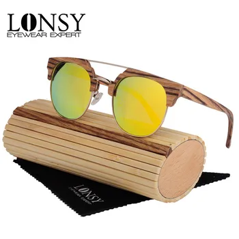 LONSY 2017 New Fashion Wooden Sunglasses Women Bamboo Sun glasses Men Brand Designer Half oculos Polarized Gafas De Sol
LONSY 2017 New Fashion Wooden Sunglasses Women Bamboo Sun glasses Men Brand Designer Half oculos Polarized Gafas De Sol