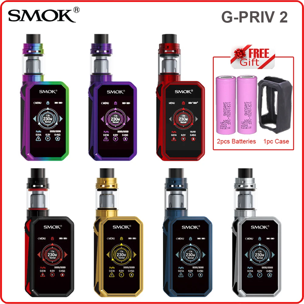 Original SMOK G-Priv 2 Kit With TFV8 X-baby Tank 4ml Atomizer GPRIV 2 230W Vape Electronic Cigarette Box Mod VS G PRIV XPRIV
Original SMOK G-Priv 2 Kit With TFV8 X-baby Tank 4ml Atomizer GPRIV 2 230W Vape Electronic Cigarette Box Mod VS G PRIV XPRIV