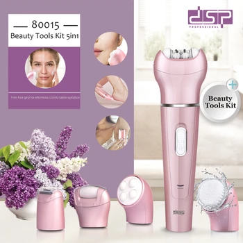 DSP Household 4 in 1 rechargeable ladies care kit cleansing instrument body hair trimmer 110-240v 
DSP Household 4 in 1 rechargeable ladies care kit cleansing instrument body hair trimmer 110-240v