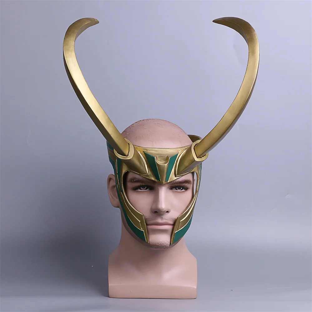 2017 Movie Thor 3 Ragnarok Loki Laufeyson PVC Cosplay Mask Helmet Halloween Prop (1)