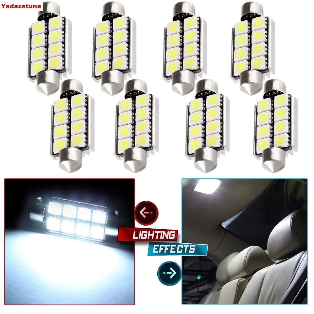 10x42mm Can-bus Error Festoon Libre 8SMD W5W C5W 5050 LED SMD Bombillas Para el interior del coche luces o matricula Bombillas
10x42mm Can-bus Error Festoon Libre 8SMD W5W C5W 5050 LED SMD Bombillas Para el interior del coche luces o matricula Bombillas